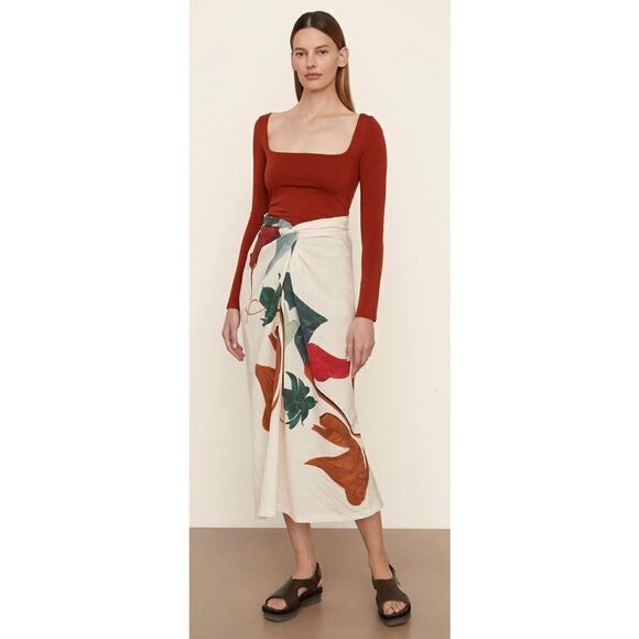 Vince Abstract Painted Draped Knot Skirt NWT Size XS - Picture 1 of 10